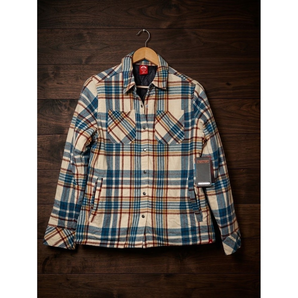 EMS Woodland Insulated Flannel Shirt Jacket Shacket Womens XS Saxony Henna NWT